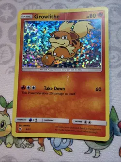 Pokemon GROWLITHE 1/12 (Holo) McDonald's Promos 2018 - DMG - Image 1