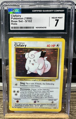 1999 WOTC Pokemon Base Set - Clefairy Holo Rare CGC 7 NEAR MINT No. 5/102 - Image 1
