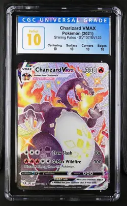 CHARIZARD VMAX Shiny Fates Full Art #SV107 CGC PERFECT 10 Pokemon [Nostalgium] - Image 1