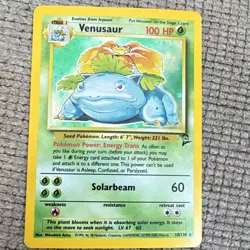 Pokemon TCG Venusaur Base Set 2 Holo Rare 18/130 100 HP Stage 2 English - Image 1
