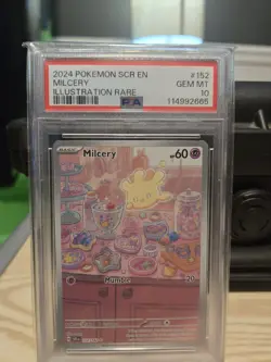 Pokemon Milcery Illustration Rare 152/142 Sv07 Stellar Crown Holo PSA 10 2024 EN - Image 2