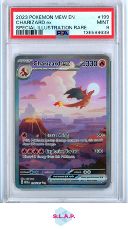 CHARIZARD EX SPECI4L ILLUSTRATION RARE POKEMON MEW EN-151 2023 199 PSA 9 - Image 1