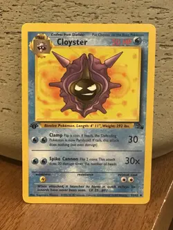 Pokemon TCG Card 1999 Fossil 1st Edition Cloyster 32/62 Uncommon LP - Image 1