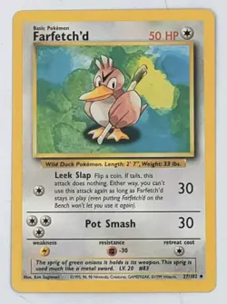 Pokemon Farfetch'd 27/102 Base Set Uncommon Non-Holo 1999 Trading Card - Image 1