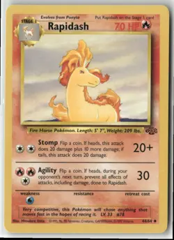 1999 Pokemon Classic - Jungle Vintage Non-Holo Rapidash Stage 1/Uncommon #44/64 - Image 1