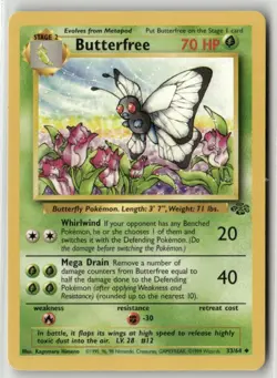 1999 Pokemon Classic - Jungle Vintage Non-Holo Butterfree Uncommon #33/64 - Image 1