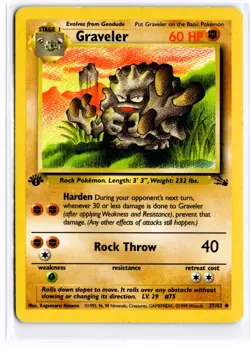 1999 TCG Pokemon #37 Graveler 37/62 1st Edition Non-Holo Uncommon - Image 1