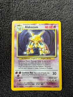 Alakazam Holo 1/102 – Base Set – Vintage Pokemon Card – Original WotC - Image 1