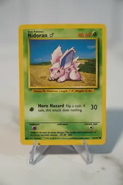Pokemon TCG Nidoran 55/102 Base Set Non-Holo Common Unlimited Lightly Played - Image 1
