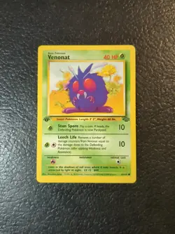 1st Edition Venonat 63/64 Jungle Non Holo WotC 1999 Vintage Pokemon TCG LP - Image 1