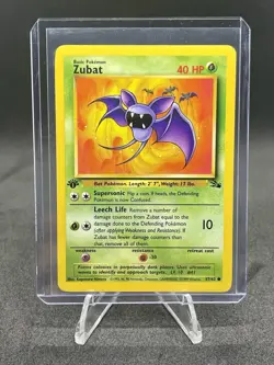 Zubat 57/62 1st Edition Regular Non Holo WoTC Pokemon Fossil Set LP English - Image 1