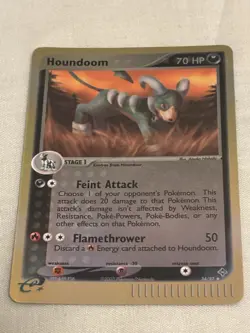 Pokemon TCG Houndoom EX Dragon 34/97 Reverse Holo Uncommon 2003 Nintendo LP - Image 1