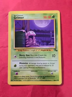 1999 Pokemon Fossil Unlimited #48 Grimer, C, NF/H, cd5 - Image 1