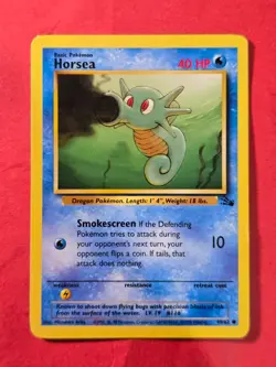 1999 Pokemon Fossil Unlimited #49 Horsea, C, NF/H, cd3 - Image 1