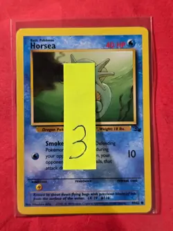 1999 Pokemon Fossil Unlimited #49 Horsea, C, NF/H, cd3 - Image 3