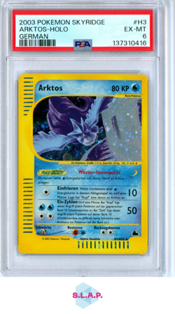ARKTOS-HOLO GERMAN POKEMON SKYRIDGE 2003 H3 PSA 6 - Image 1