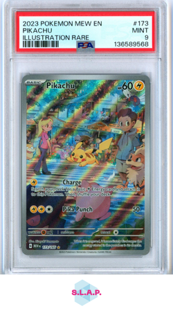 PIKACHU ILLUSTRATION RARE POKEMON MEW EN-151 2023 173 PSA 9 - Image 1