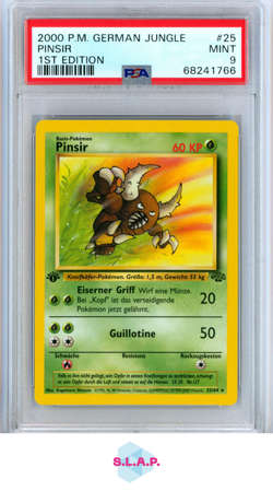 PINSIR POKEMON 25 2000 JUNGLE NON-HOLO DEUTSCH PSA 9 - Image 1