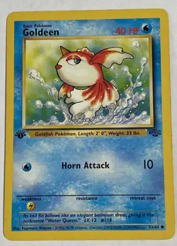 Pokemon TCG Goldeen Jungle 53/64 Regular 1999 1st Edition LP - Image 1