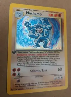 Machamp 8/102 Holo Foil 1st Edition Base Set Unlimited Pokemon TCG NM-MINT 1999 - Image 2