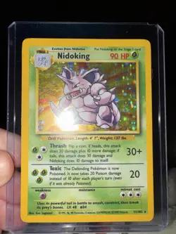 Pokemon TCG Nidoking Base Set Holo Rare 11/102 1999 Wizards Copyright - Image 1