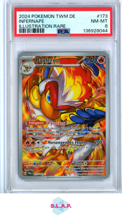INFERNAPE ILL RARE POKEMON GER TWM DE-TWILIGHT MASQUERADE 2024 173 PSA 8 - Image 1