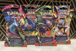 Pokemon TCG - PHANTASMAL FLAMES - Sleeved Booster Pack COMPLETE ART SET - 4Packs - Image 1