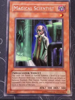 Yugioh Magical Scientist DR1-EN128 Rare LP - Image 1