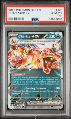 PSA 10 Charizard ex 125/197 Pokemon OBF Obsidian Flames Double Rare Holo English - Image 1