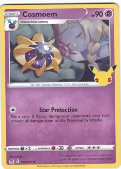 Cosmoem 014/025 Rare Celebrations Pokemon Holo NM - Image 1