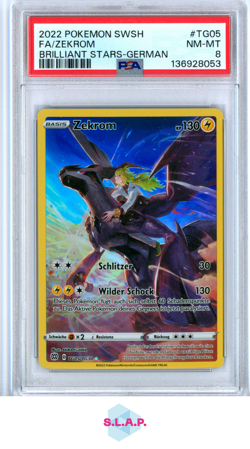 FA/ZEKROM BRILLIANT STARS-GER POKEMON SWSH BRILLIANT STARS 2022 TG05 PSA 8 - Image 1