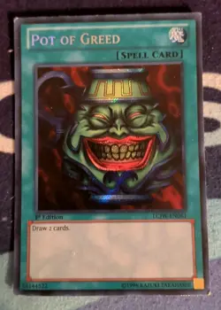Yugioh Pot of Greed - LCJW-EN061 LP Secret Rare Tcg - Image 1