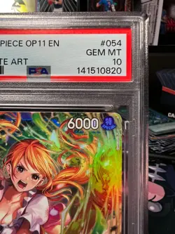 One Piece Nami (054) (Alternate Art) OP11-054 A Fist of Divine Speed Foil PSA 10 - Image 3