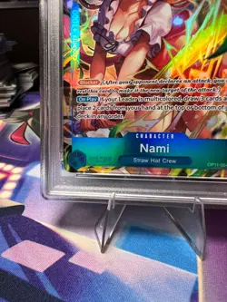 One Piece Nami (054) (Alternate Art) OP11-054 A Fist of Divine Speed Foil PSA 10 - Image 5