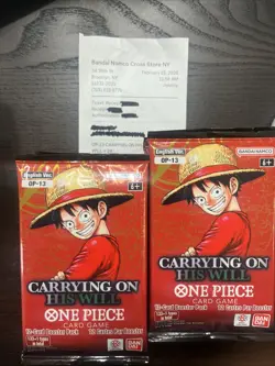 One Piece OP-13 Carrying On His Will English Booster No Box 24 Packs Read Descri - Image 1