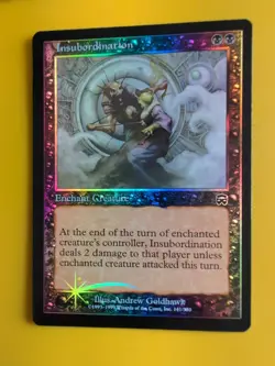 Insubordination x3 Enchant Mercadian Masques. FOIL. Magic the Gathering Card. - Image 2