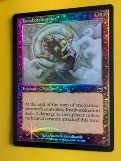 Insubordination x3 Enchant Mercadian Masques. FOIL. Magic the Gathering Card. - Image 3