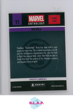 RED HULK PANINI Y1 MARVEL ANTHOLOGY LEGACY CARD 2025 ENGLISH - Image 2