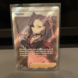 Pokemon Marnie Full Art Holo Trainer-Supporter Ultra Rare Swsh01 200/202 Card - Image 3