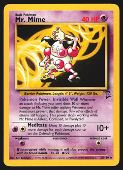Mr. Mime 27/130 Base Set 2 Pokemon Card EXC - Image 1
