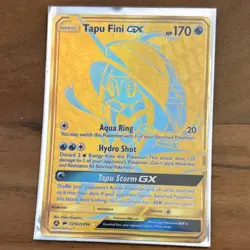Pokemon Tapu Fini GX Secret Rare Full Art Holo Card SM-Burning Shadows SV92/SV94 - Image 1