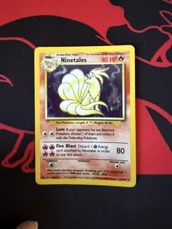 Ninetails Base Set Holo Unlimited Rare Pokemon Card 12/102 - Image 1