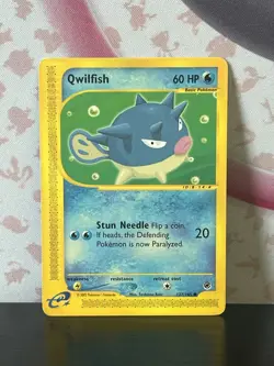 Pokemon TCG Qwilfish 127/165 Expedition Base Set Regular Vintage Card 2002 LP - Image 1