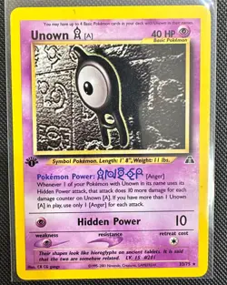 Pokemon 2001 Neo Discovery 1st Edition UNOWN A 33/75 rare NM - never played - Image 1