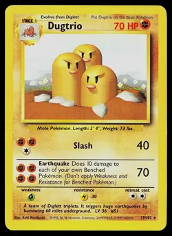 Pokemon Card - Dugtrio Base Set 19/102 Rare - Image 1