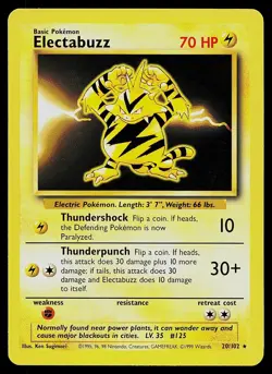 Pokemon Card - Electabuzz Base Set 20/102 Rare - Image 1