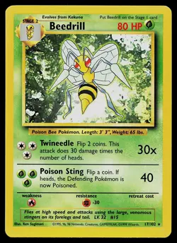 Pokemon Card - Beedrill Base Set 17/102 Rare - Image 1
