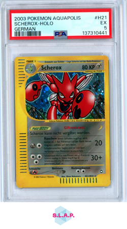 SCHEROX-HOLO GERMAN POKEMON AQUAPOLIS 2003 H21 PSA 5 - Image 1