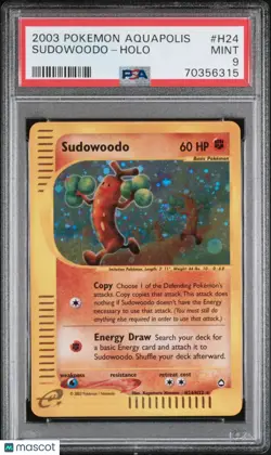 2003 Pokemon Aquapolis Sudowoodo Holo Swirl PSA 9 H24/H32 - Image 1