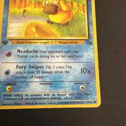 1999 Pokemon Fossil 1st Edition Psyduck 53/62 - Image 4